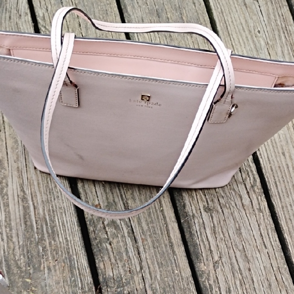 Kate Spade Light Pink and Gray Tote#used Condition #need Cleaning